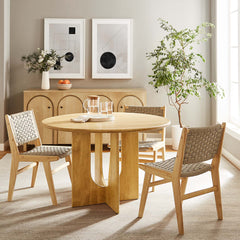Rivian Oak Round 48" Wood Dining Table - Ornate Home