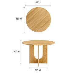 Rivian Oak Round 48" Wood Dining Table - Ornate Home