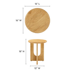 Rivian Oak Round Side Table - Ornate Home