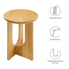 Rivian Oak Round Side Table - Ornate Home