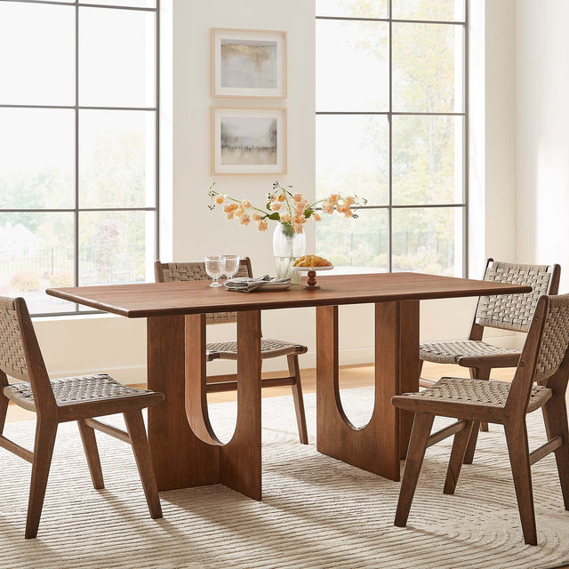 Rivian Walnut Rectangular 70" Wood Dining Table - Ornate Home