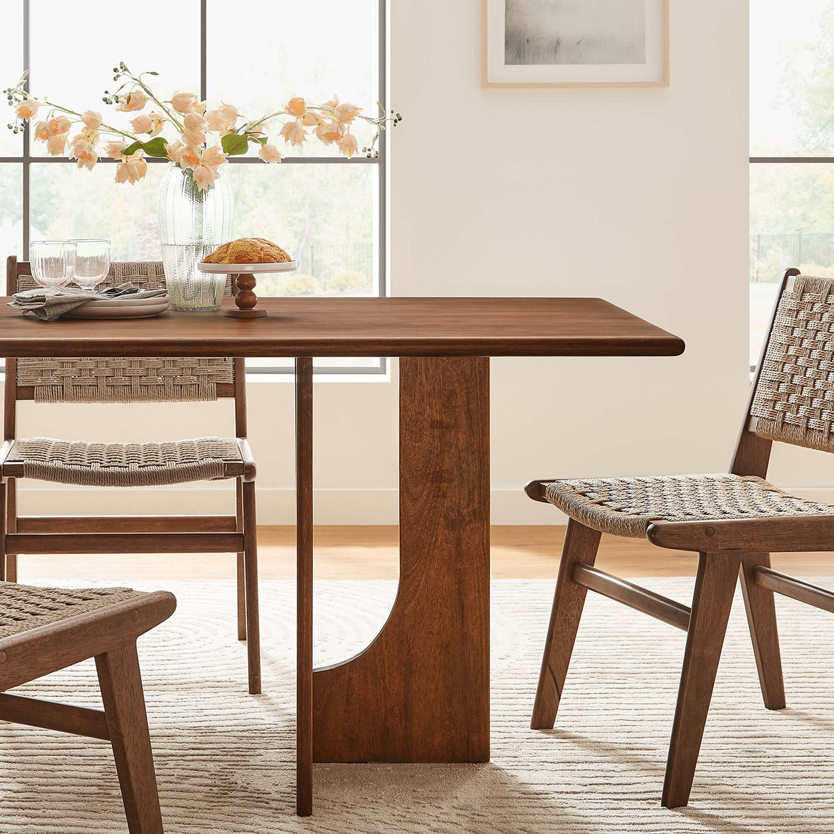 Rivian Walnut Rectangular 70" Wood Dining Table - Ornate Home