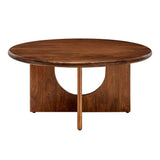 Rivian Walnut Round 34" Coffee Table - Ornate Home