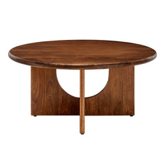 Rivian Walnut Round 34" Coffee Table - Ornate Home