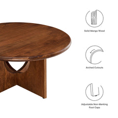 Rivian Walnut Round 34" Coffee Table - Ornate Home