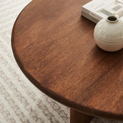 Rivian Walnut Round 34" Coffee Table - Ornate Home