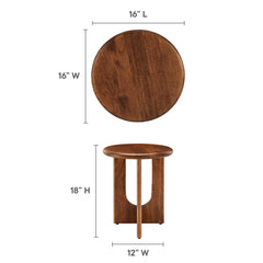 Rivian Walnut Round Side Table - Ornate Home