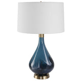 Riviera Blue Art Glass Table Lamp - Ornate Home