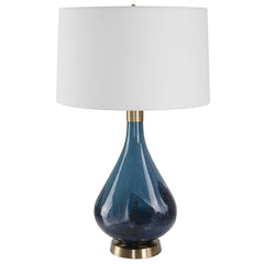 Riviera Blue Art Glass Table Lamp - Ornate Home