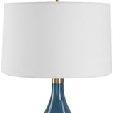 Riviera Blue Art Glass Table Lamp - Ornate Home