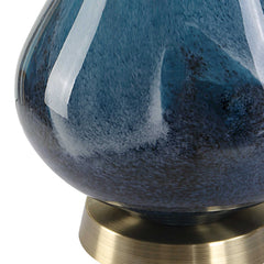 Riviera Blue Art Glass Table Lamp - Ornate Home
