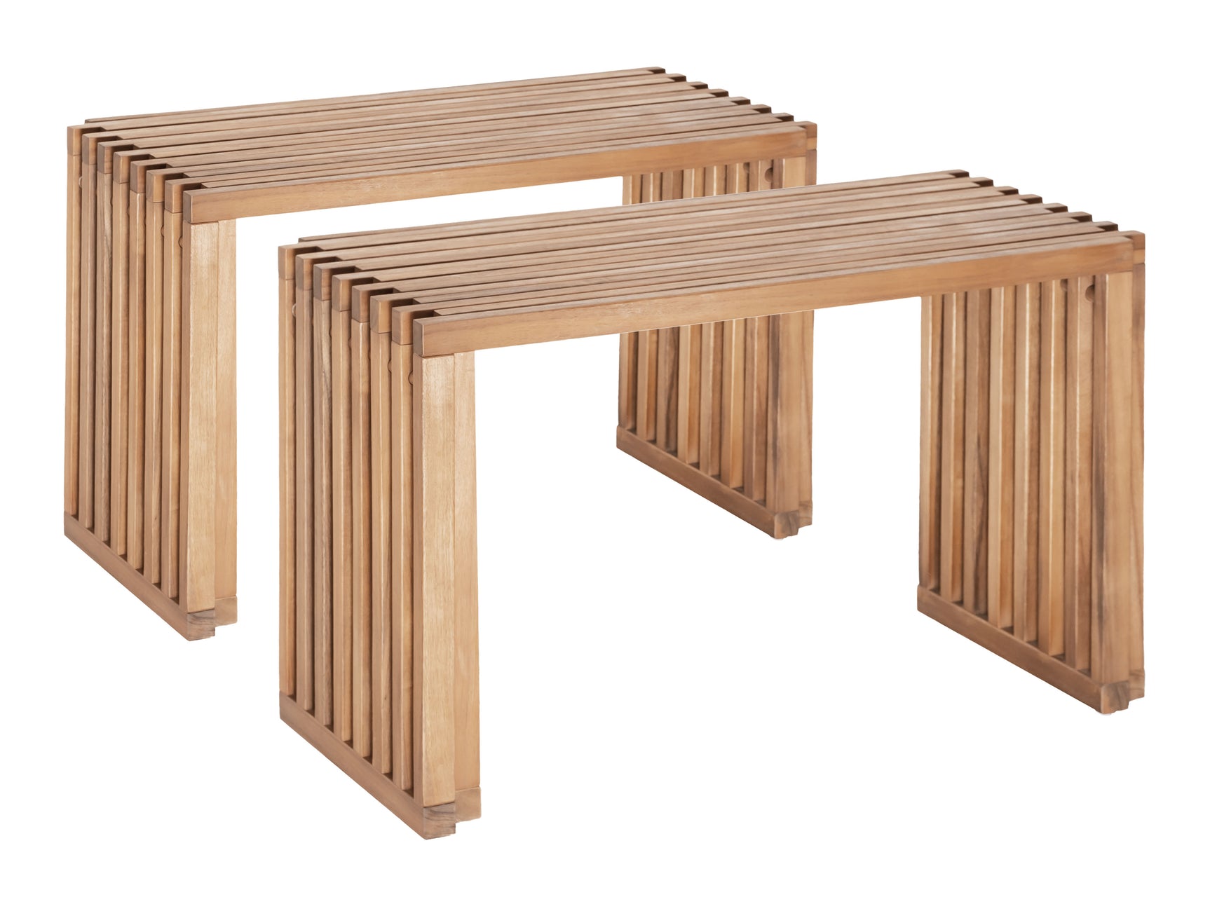 Riviera Natural Extendable Bench (Set of 2) - Ornate Home