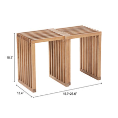 Riviera Natural Extendable Stool (Set of 2) - Ornate Home