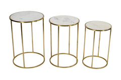 Riviera White Nesting Table (Set of 3) - Ornate Home