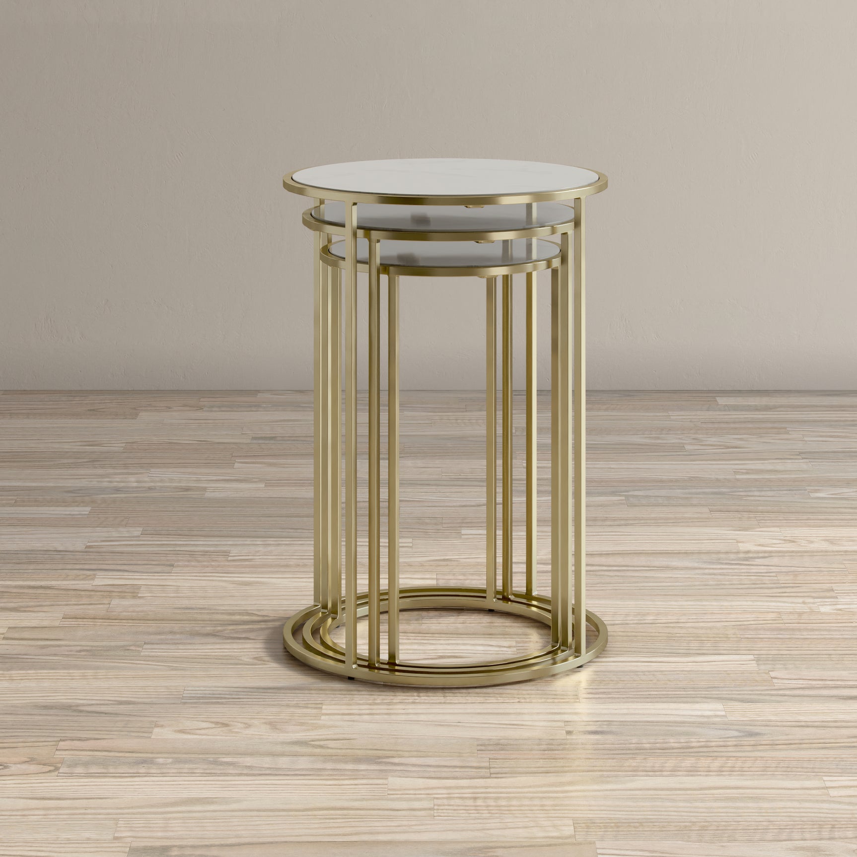 Riviera White Nesting Table (Set of 3) - Ornate Home