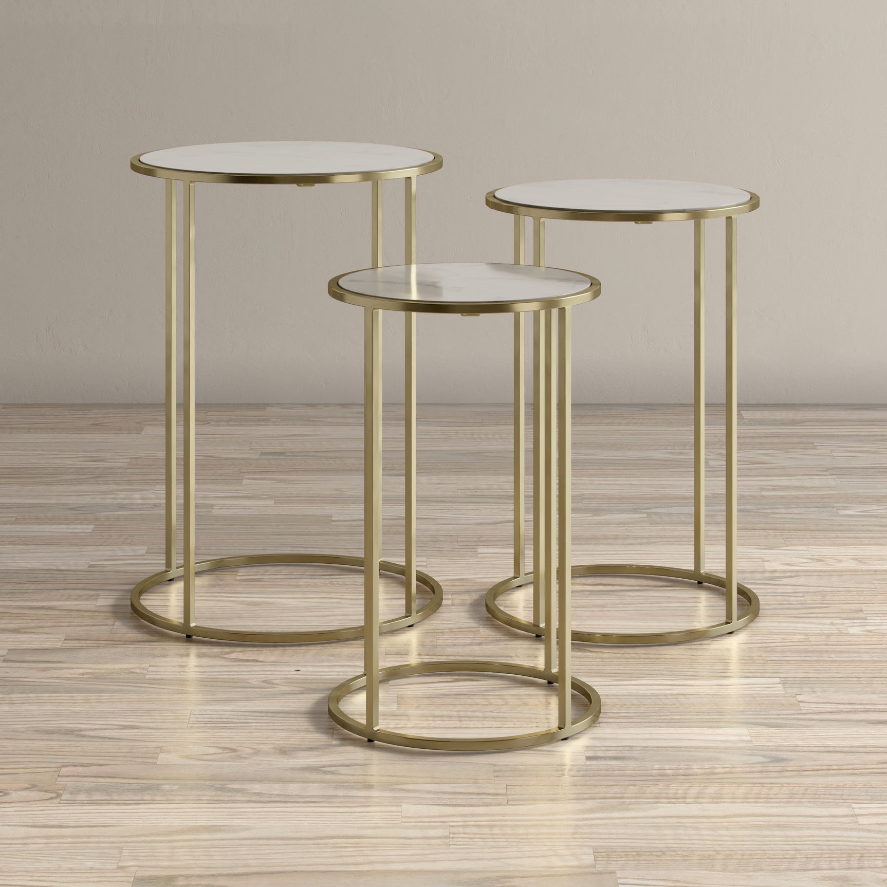Riviera White Nesting Table (Set of 3) - Ornate Home