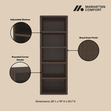 Rivington Dark Walnut 28" Open Bookcase - Ornate Home
