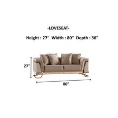 Rixos Beige Stationary Loveseat - Ornate Home
