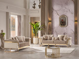Rixos Beige Stationary Loveseat - Ornate Home