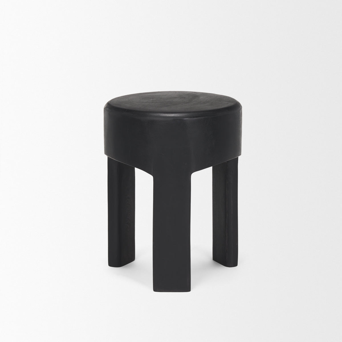 Riya Black Solid Wooden Stool - Ornate Home