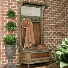 Riyo Gray/Woodtone Distressed Hall Tree - Ornate Home