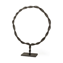 Rizwan Black Large Aluminum Braided Circular Object