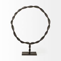 Rizwan Black Large Aluminum Braided Circular Object