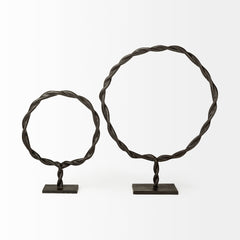 Rizwan Black Large Aluminum Braided Circular Object