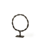 Rizwan Black Small Aluminum Braided Circular Object - Ornate Home