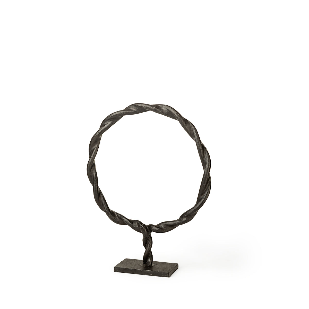 Rizwan Black Small Aluminum Braided Circular Object - Ornate Home