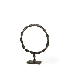 Rizwan Black Small Aluminum Braided Circular Object - Ornate Home