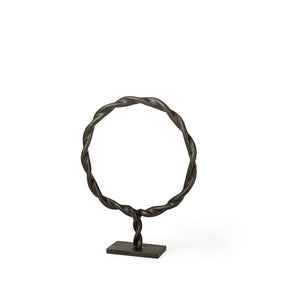 Rizwan Black Small Aluminum Braided Circular Object - Ornate Home