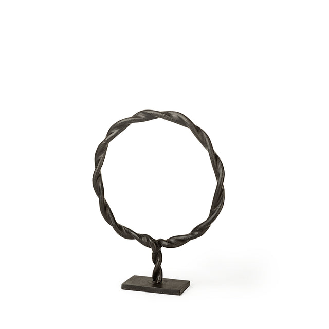 Rizwan Black Small Aluminum Braided Circular Object - Ornate Home