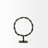 Rizwan Black Small Aluminum Braided Circular Object - Ornate Home