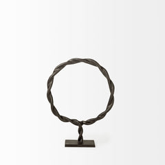 Rizwan Black Small Aluminum Braided Circular Object - Ornate Home