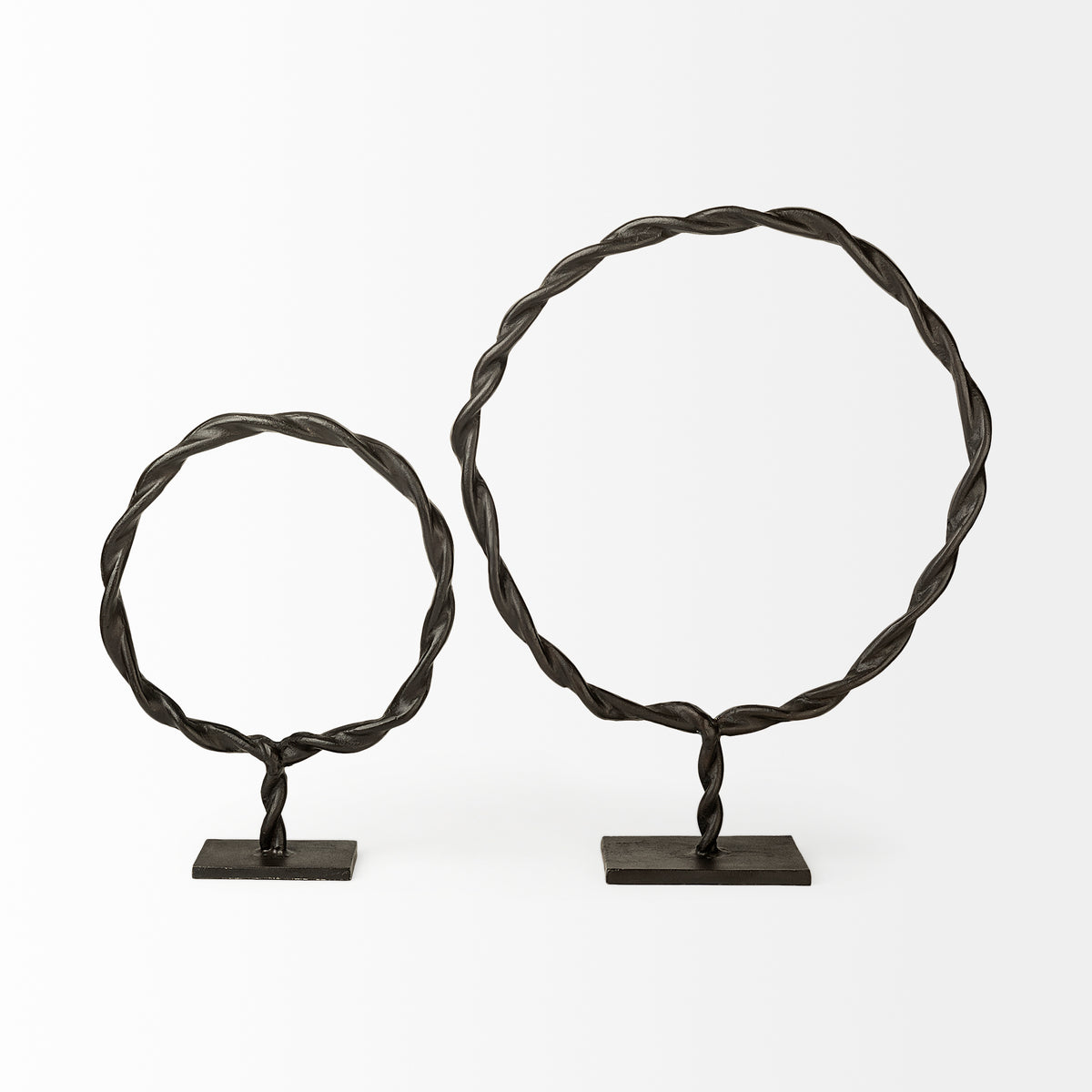 Rizwan Black Small Aluminum Braided Circular Object - Ornate Home