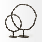 Rizwan Black Small Aluminum Braided Circular Object - Ornate Home