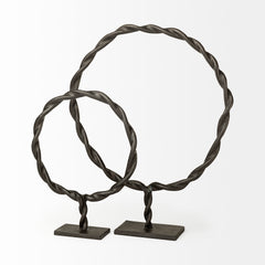 Rizwan Black Small Aluminum Braided Circular Object - Ornate Home