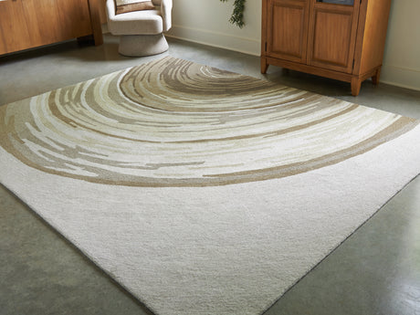 Rizwana Ivory/Brown/Gray Large Rug - Ornate Home