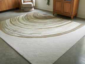 Rizwana Ivory/Brown/Gray Large Rug - Ornate Home