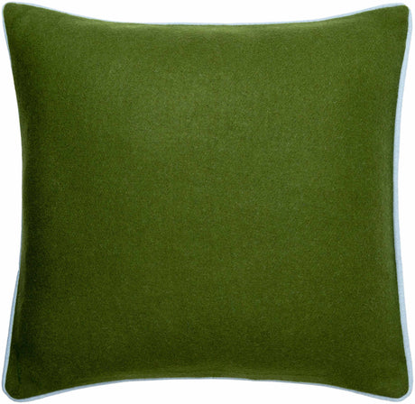 Rizzo Olive Green Wool Square Throw Pillow - Ornate Home