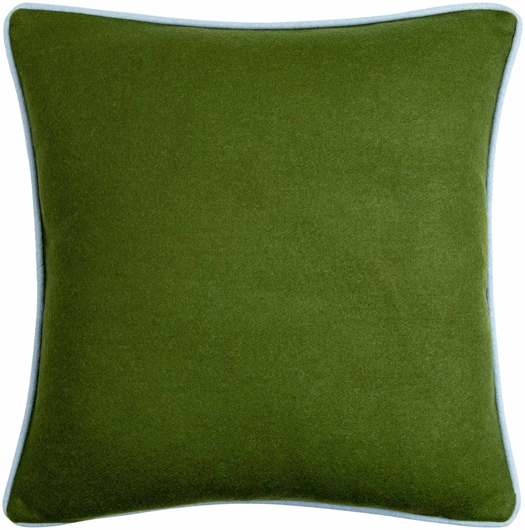 Rizzo Olive Green Wool Square Throw Pillow - Ornate Home