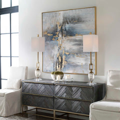 Road Less Traveled Black/Gold/Gray Abstract Art - Ornate Home
