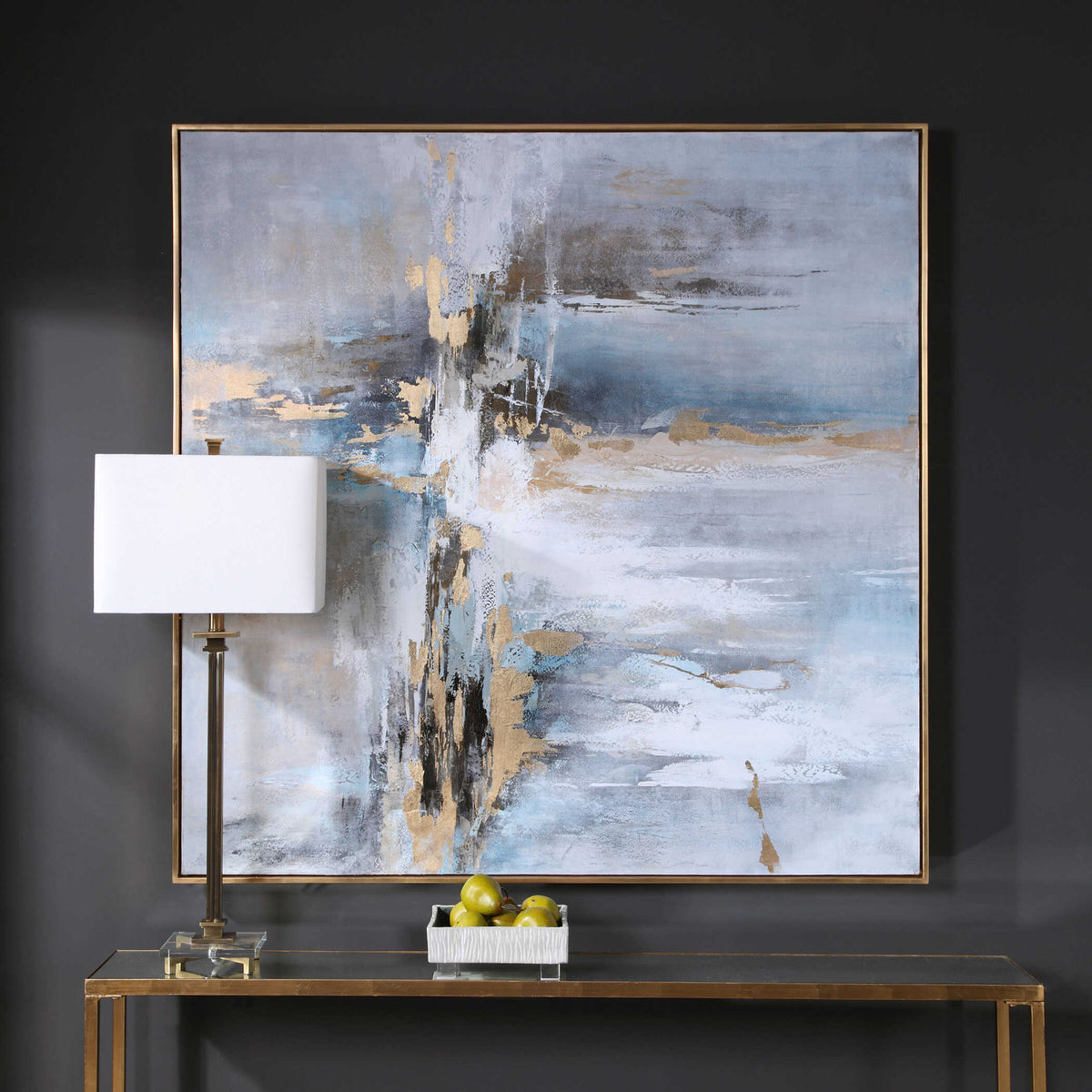 Road Less Traveled Black/Gold/Gray Abstract Art - Ornate Home