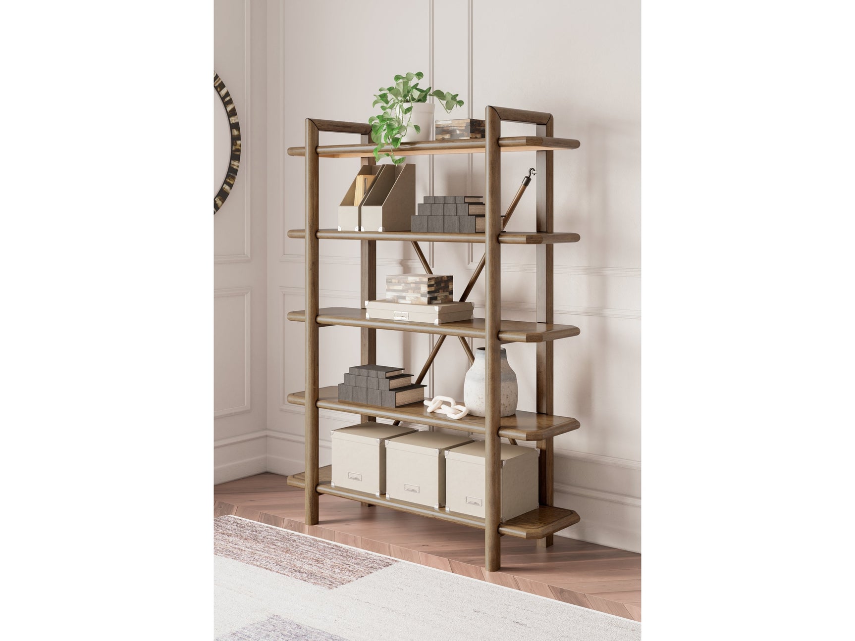 Roanhowe Brown 71" Bookcase (Online Special Price) - Ornate Home