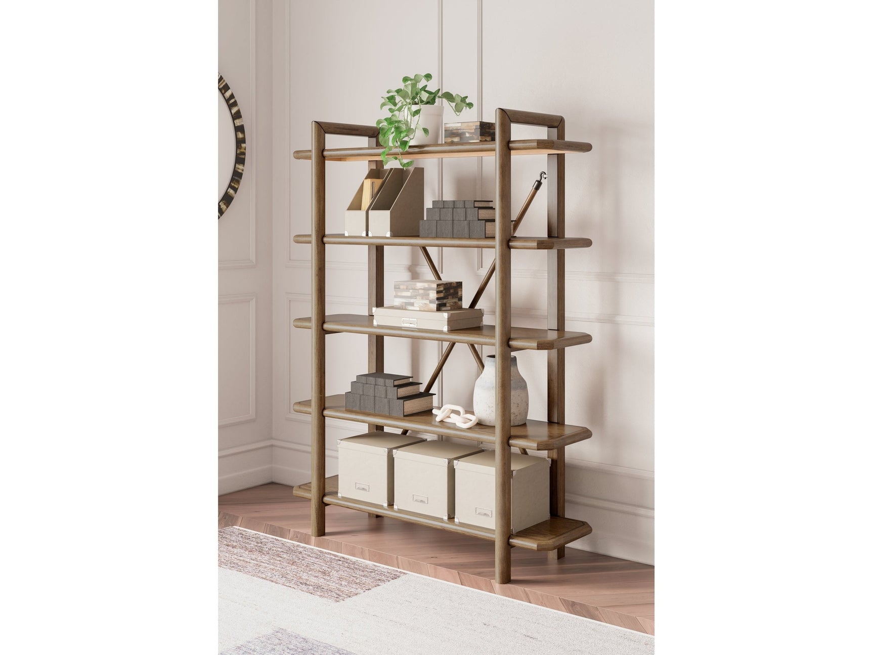 Roanhowe Brown 71" Bookcase - Ornate Home
