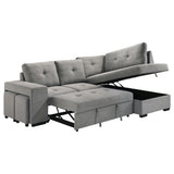 Roanne Grey Fabric Upholstered Sleeper Sectional Sofa - Ornate Home