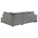 Roanne Grey Fabric Upholstered Sleeper Sectional Sofa - Ornate Home