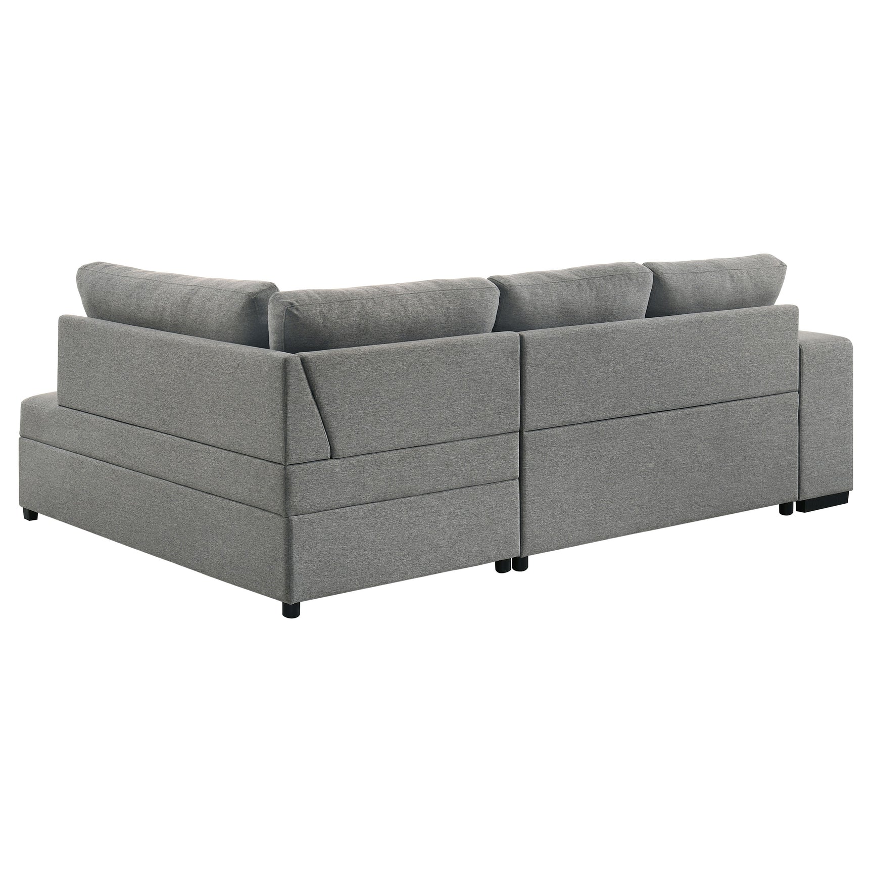 Roanne Grey Fabric Upholstered Sleeper Sectional Sofa - Ornate Home