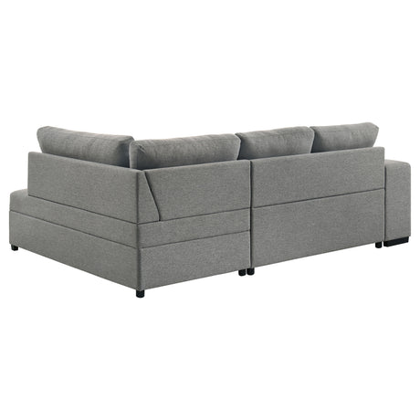 Roanne Grey Fabric Upholstered Sleeper Sectional Sofa - Ornate Home